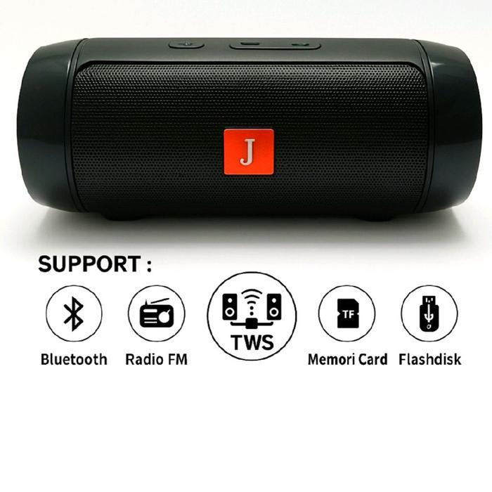 Musik Box Bluetooth Carger Mini Full Bass Speaker Wireless - Hitam