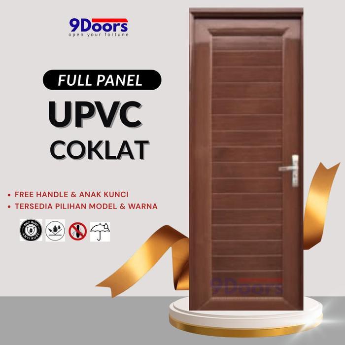PINTU TOILET UPVC CONCH COKLAT SATU DAUN SWING 70x200 70x210 80x200 80x210 80x220 90x210 90x220 90x2