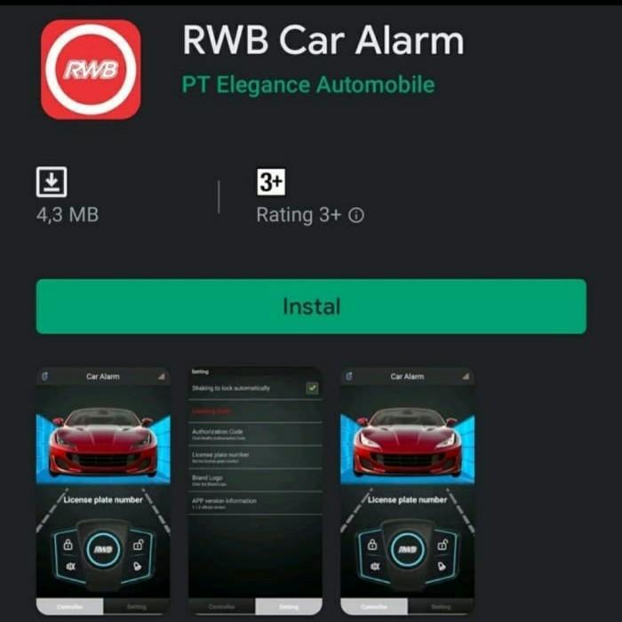 alarm mobil RWB smart phon android / alarm RWB new series 2021