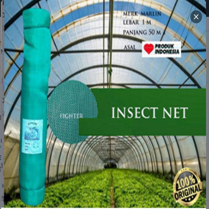 Waring kasa Marlin Hijau Rol P 50 x L 1 m/ waring hijau/ kasa nyamuk/ insect net/ jaring greenhouse/