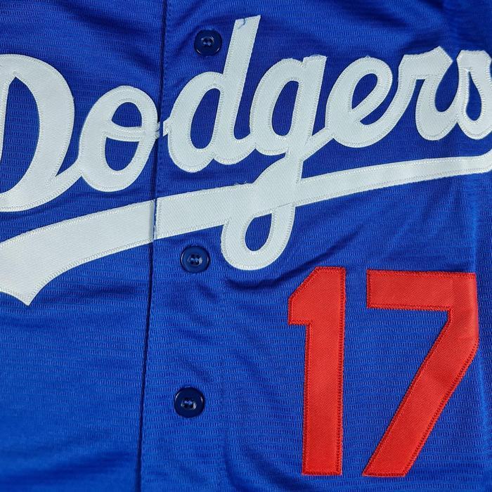 Bordir Baju Jersey Baseball Ohtani Dodgers Biru Baseball Shirt