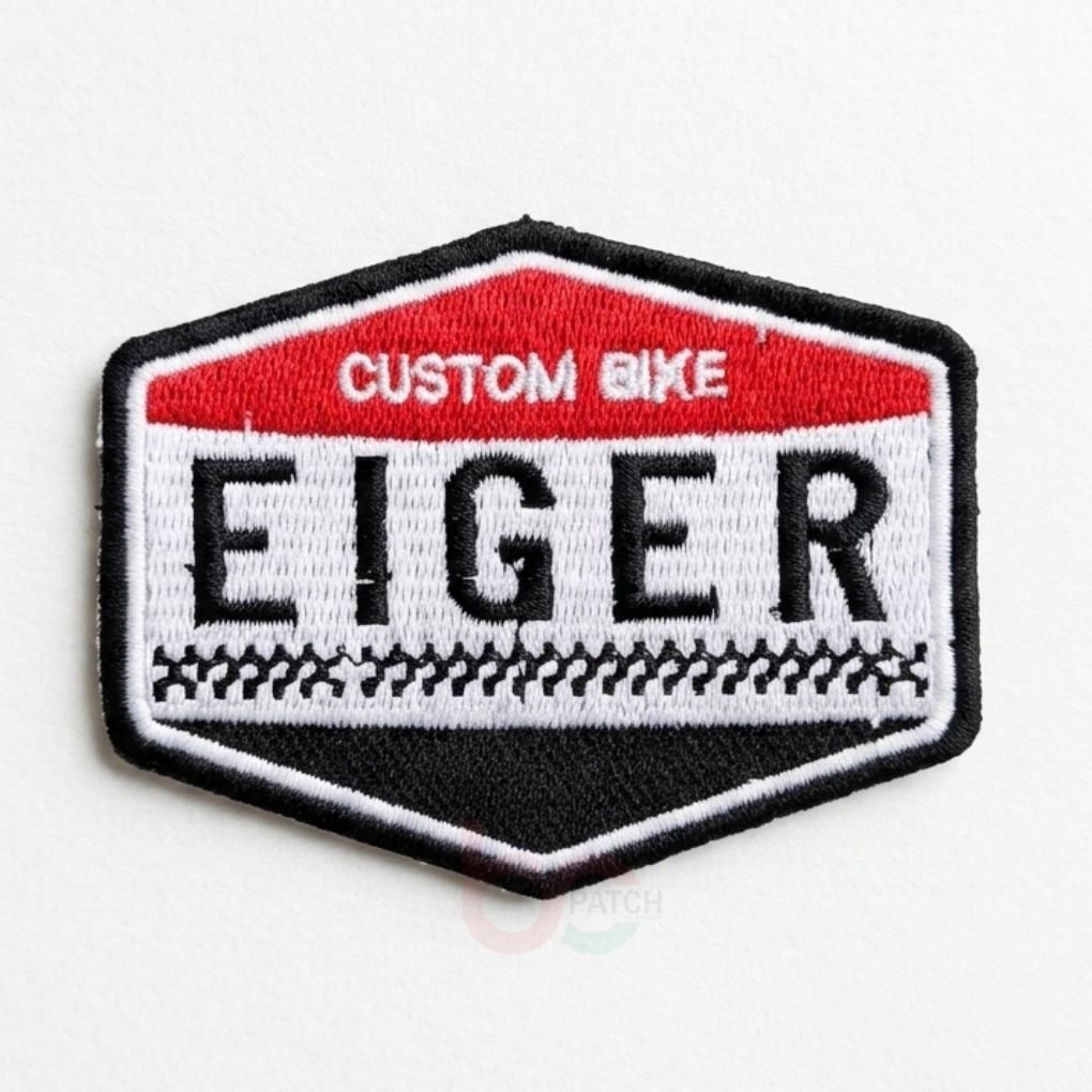 BCP-R1244 CUSTOM BIKE EIGER MERAH PUTIH | PATCH BORDIR GAMBAR LOGO TEMPELAN/FASHION
