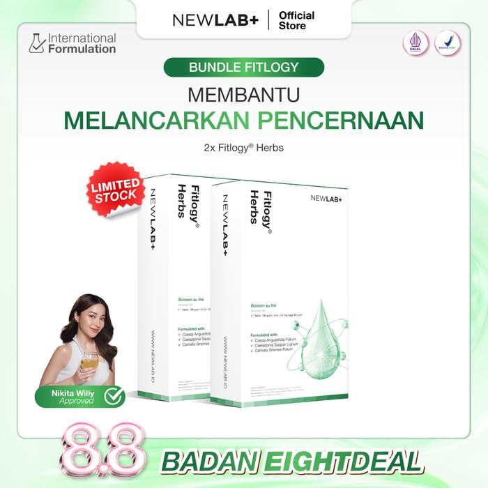 

oW.galiban - NEWLAB Paket 2 Box Fitlogy Tea Drink 56 Tea Bags - Teh Hijau Herbal untuk Diet & Detox