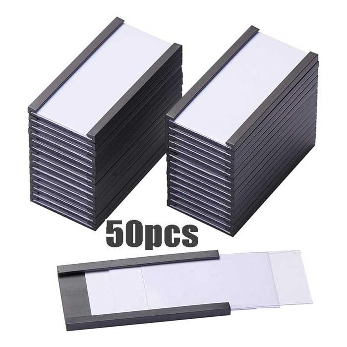 

50pcs 50x25mm 75x25mm 100x30mm Magnetic Label Holder Magnetik Label Harga Dirak Price Tag Magnetik