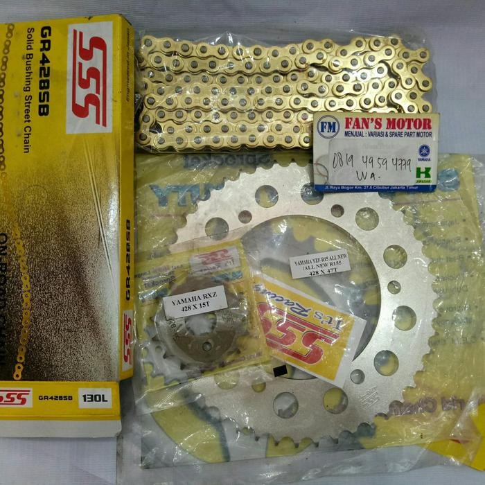 TERLARIS GEAR SET/GIRSET SSS 428 14/15 46-50 VIXION TERBARU/R15 NEW READY STOCK
