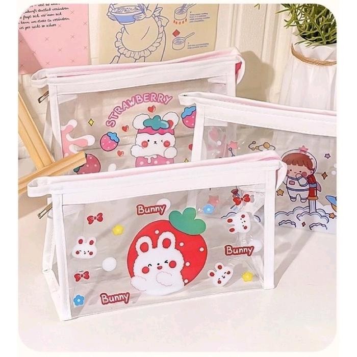 

Tempat PENSIL TAS MAKE UP TAS SERBAGUNA PVC KAWAII POLOS RT08