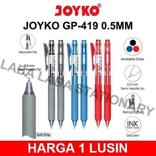 

NEW PRODUK PEN / PULPEN / PENA GEL JOYKO GP 419 0.5 MM SOFT GRIP KARET SEMI NEEDLE TIP UJUNG JARUM