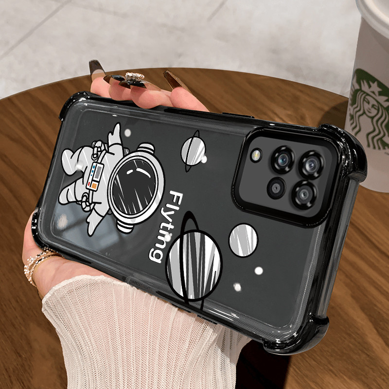 Casing Hp untuk Samsung A12 4G A12 5G M12 F12 Case Astronot NASA Kasing telepon jatuh berlapis Airba