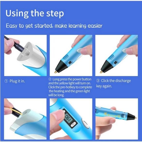 

Khusus Gosend! Pen 10 Warna Bahan Tidak Beracun 3D Filament Making Doodle Arts&Crafts-3D Printing