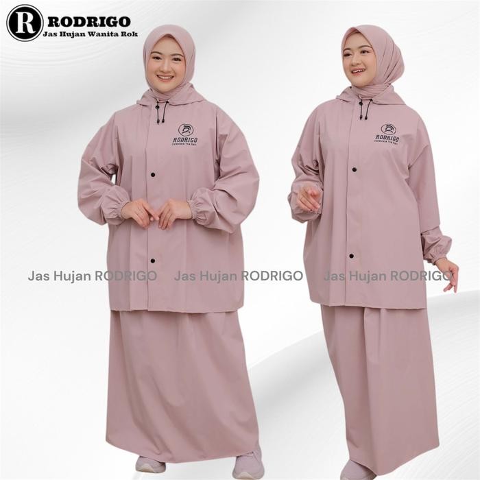 mantel jas hujan setelan ROK wanita PVC