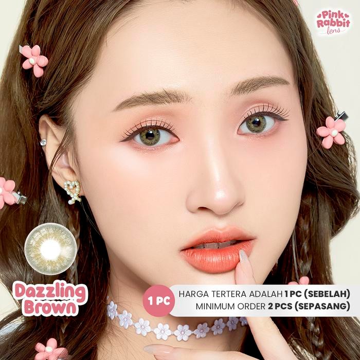 Pilihan- Pinkrabbit Softlens Dazzling Brown - Normal, Minus 0.5 S/D 8.00 (1Pcs/Sebelah)