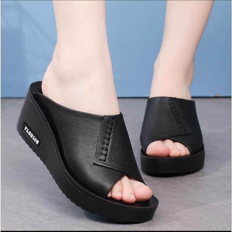 Wejes Model Kekinian Weges Original Termurah Sendal Kondangan Ibu2 Wedges Wanita Terbaru Sandal Hak 