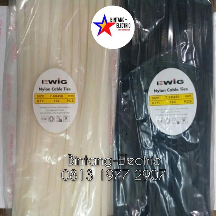 

Kabel Ties / Kabel Tis Uk. 45Cm Tebal 7.6Mm Warna Hitam / Putih Ewig