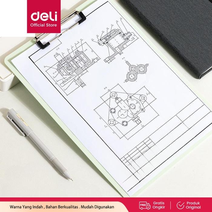 

Deli Papan Jalan Plastik / Clip Board 31 cm Warna Pastel PE103 Stationery