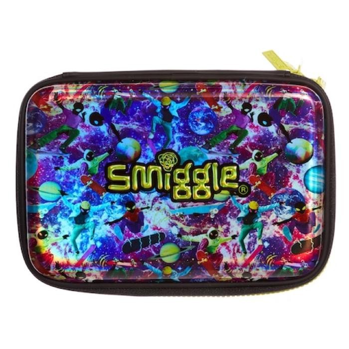 

SMIGGLE PENCIL CASE HARDTOP GOLD UNICORN SOCCER SEQUIN AND DOUBLE ZIPP