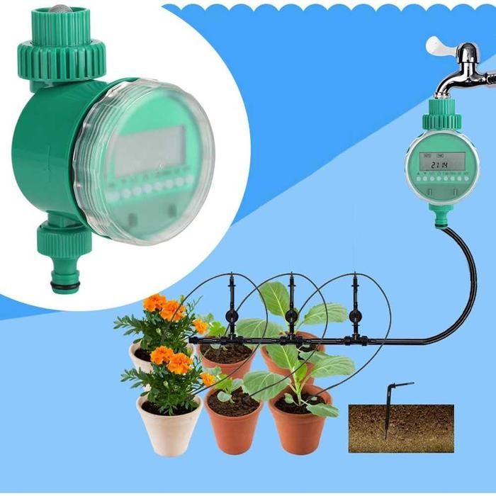 AQUALIN Timer LCD irigasi air taman otomatis