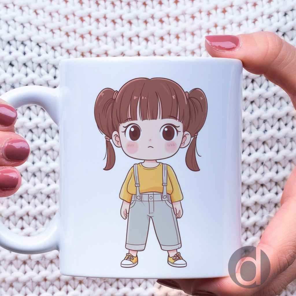 Mug Chibi Ilustrasi Warna-warni