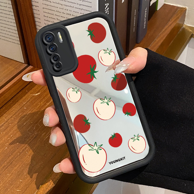 Casing Hp OPPO A91 OPPO F15 OPPO Reno 3 Case Softcase Kesing Stroberi Hitam Cesing Cantik silikon ka