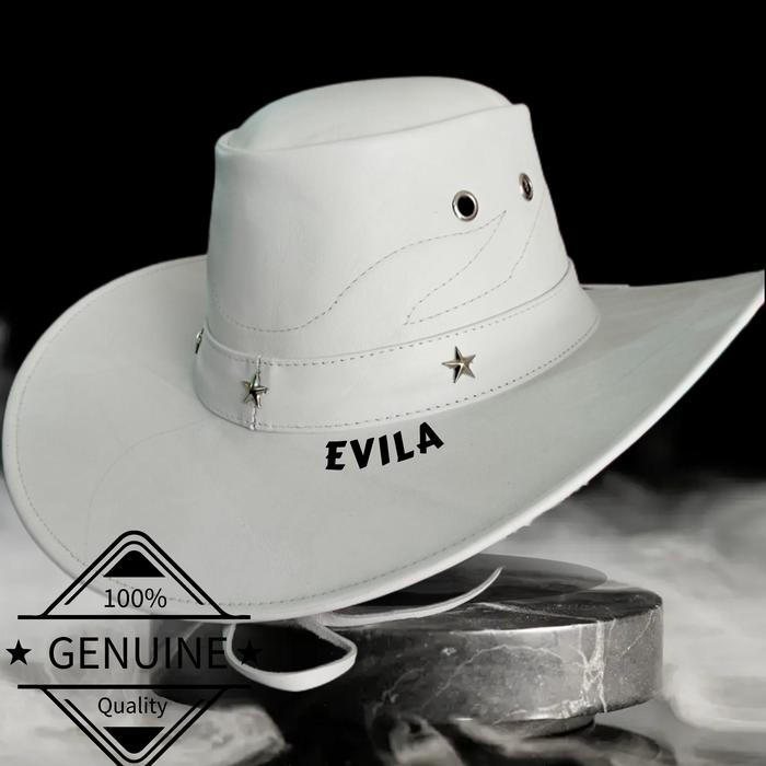 Topi Koboi Pria Kulit Sapi Asli Garut Topi Kulit Pria