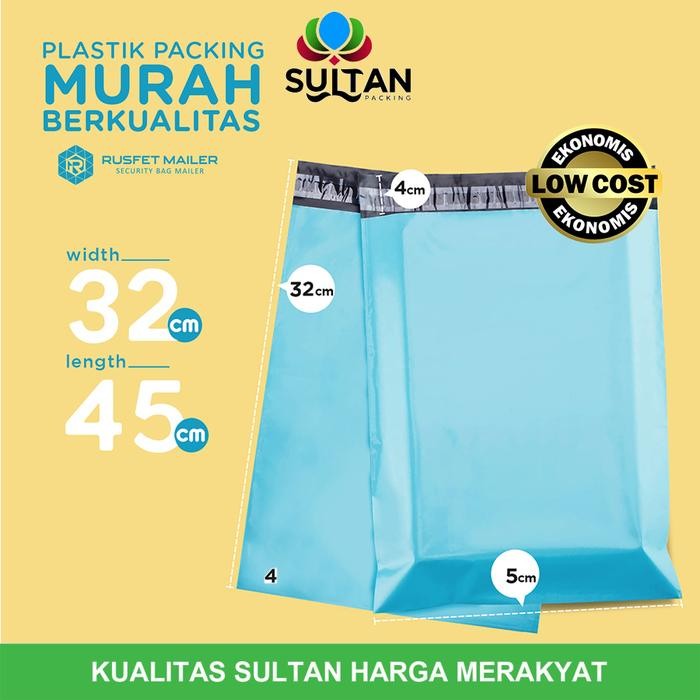 

PLASTIK POLYMAILER PACK LOW COST AMPLOP POLIMAILER BLUE RUSFET 32X45CM KODE 987
