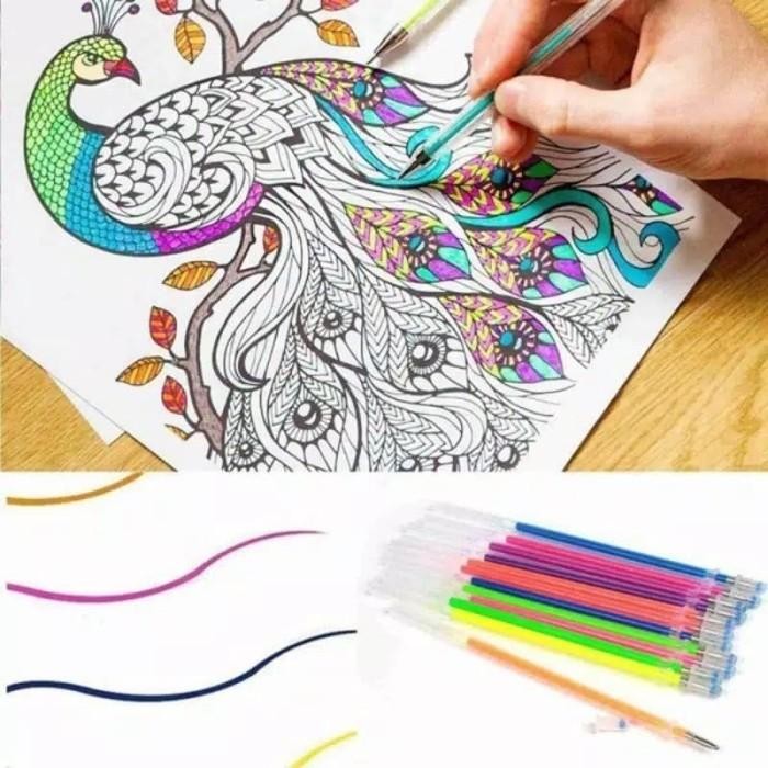 

24Pcs Pen Mewarnai Refills Isi Pena Melukis Colour Pen Drawing
