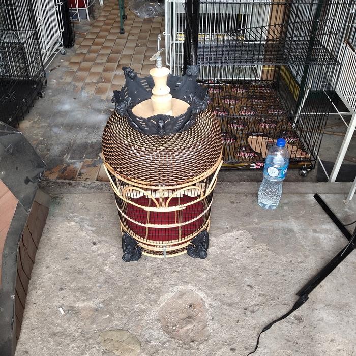 sangkar perkutut mahkota rajut/kandang perkutut rajut mahkota