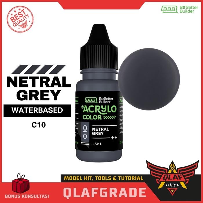 

ACRYLO NETRAL GRAY C10 Cat ACRYLIC Handbrush Airbrush Gundam Model Kit