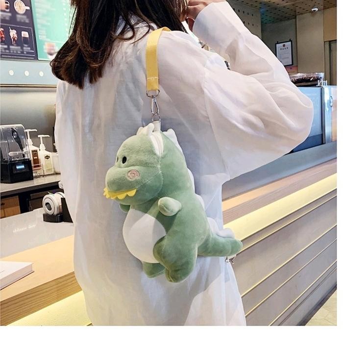 SIAPKIRIM Tas Selempang Anak Boneka Kapibara Dinosaurus Kucing Mermaid Tas Slempang Boneka Dino