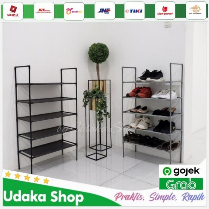 ASLI rak sepatu susun rak besi 5 susun READY STOCK