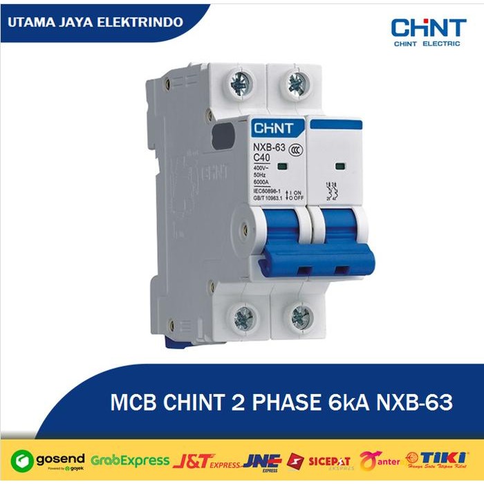 MCB Chint 2 Phase 50 Ampere 6kA NXB-63 - ORIGINAL - MURAH