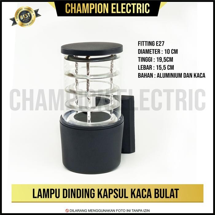 Termurah Lampu Dinding Minimalis Kaca Kapsul / Lamu Teras / Lampu Pilar Terlariss 