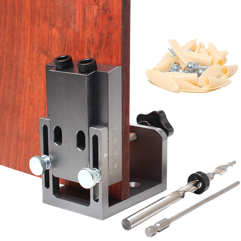 Oblique Hole Locator Drilling Kit Pocket Hole Drill Guide Jig CNC