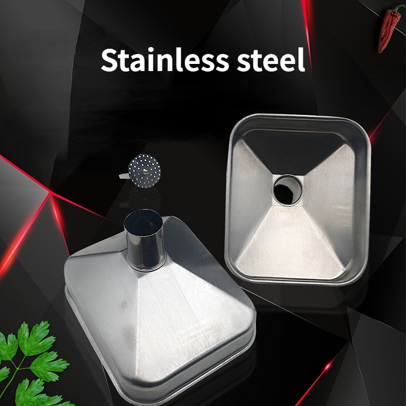 1PC Stainless steel funnel for large diameter hopper rectangular