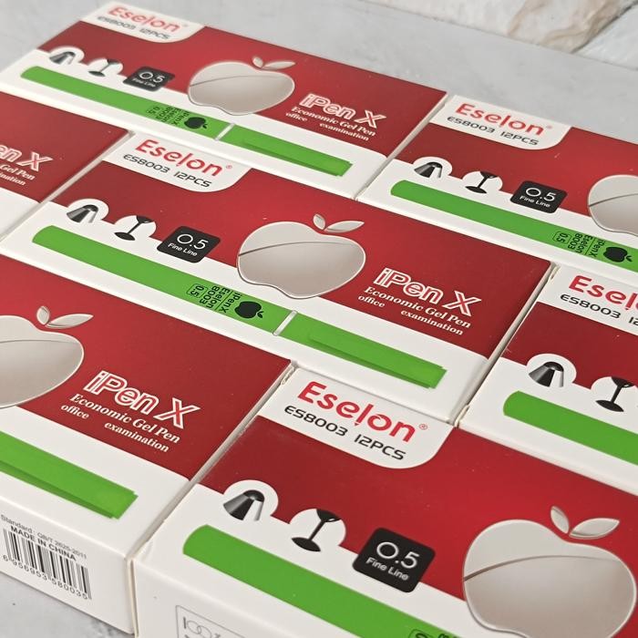 

OJ SATU LUSIN ( 12 PCS ) Pulpen Apple Gel Pen Ipen X 0.5mm Alat Tulis pen