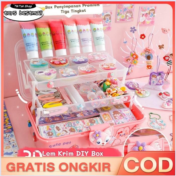 

New toys best mall Mainan gooka anak-anak Mainan DIY kreasi guka gratis DIY stiker lem krim model