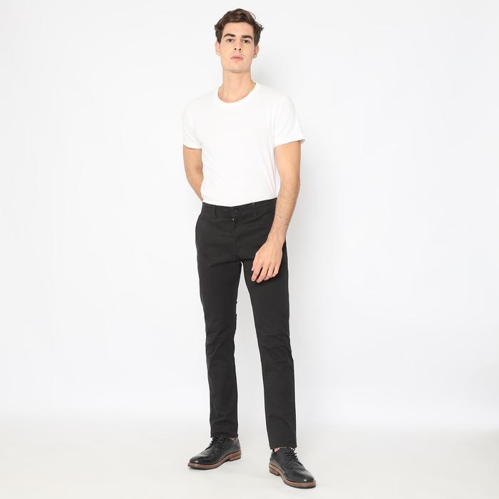 Erigo Collection - Celana Chino Pria Panjang Hitam 5501