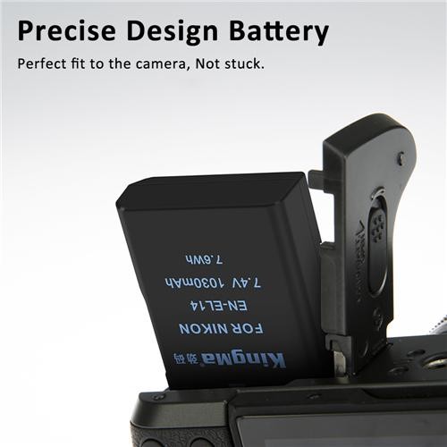 Berkualitas Kingma Baterai En-El14 Battery D3300 D3200 D5100 D5500 D5600 Ni Kon Terlariss 