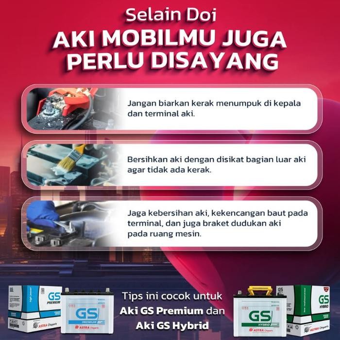 Gs Premium Astra Aki Hino Bus N120 / 115F51 - 120Ah Aki Basah