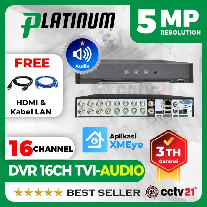 DVR Platinum 16CH 16 Channel 5MP Support AUDIO Suara DVR-5MP-P16-S