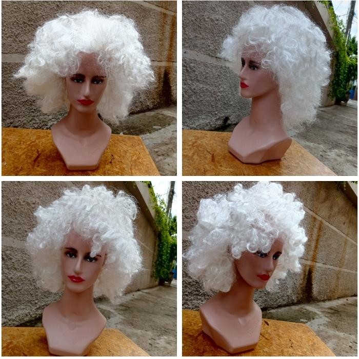 Wig Santa Claus Tanpa Jenggot gelombang besar atau sedang