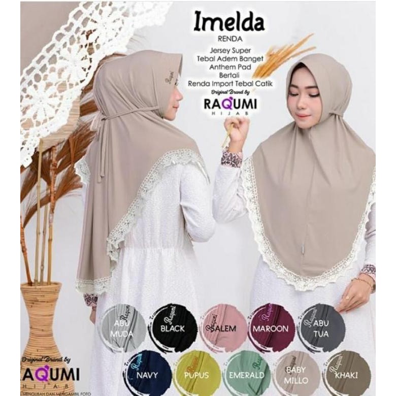 Pilihan- (Cod) Jilbab Terbaru Imelda Renda Hijab Daily Jilbab Bergo Hijab Serut Muslim Instan