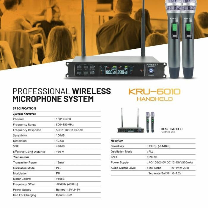 Mic Wireless KREZT KRU 6010 Original