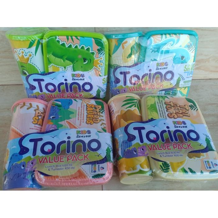 (Y.S04) LUNCH BOX TORINO VALUE PACK TEMPAT MAKAN BOTOL MINUM ANAK TORINO