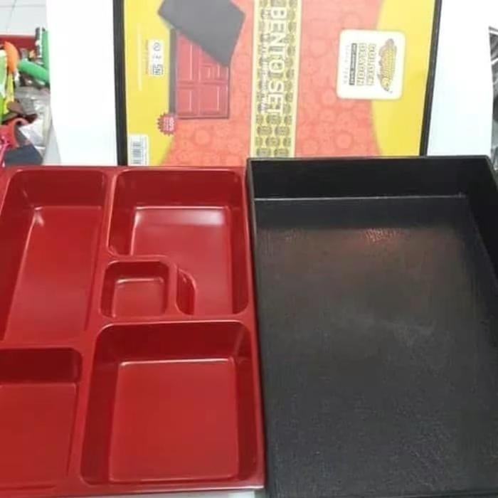 Bento Box / Kotak Makan / Bento Box Set + Tutup 10" Pc1110K / Golden Dragon Melamin Hokben / Piring