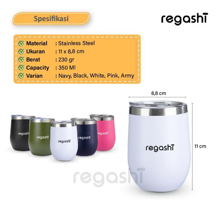 Regashi Insulated Travel Mug Coffee Travel Cup Eggshell Coffee Mug Tumbler Gelas Stainless Antibocor