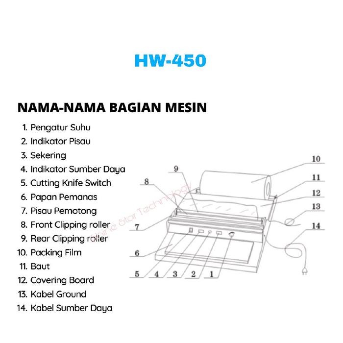 POWERPACK WRAPPING MACHINE POWERPACK HW-450 HW450 MESIN WRAP PEMBUNGKUS MAKANAN