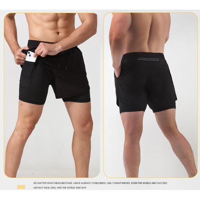 DK22 Celana Pendek Olahraga Lari Pria Gym Training Legging Sport Pria