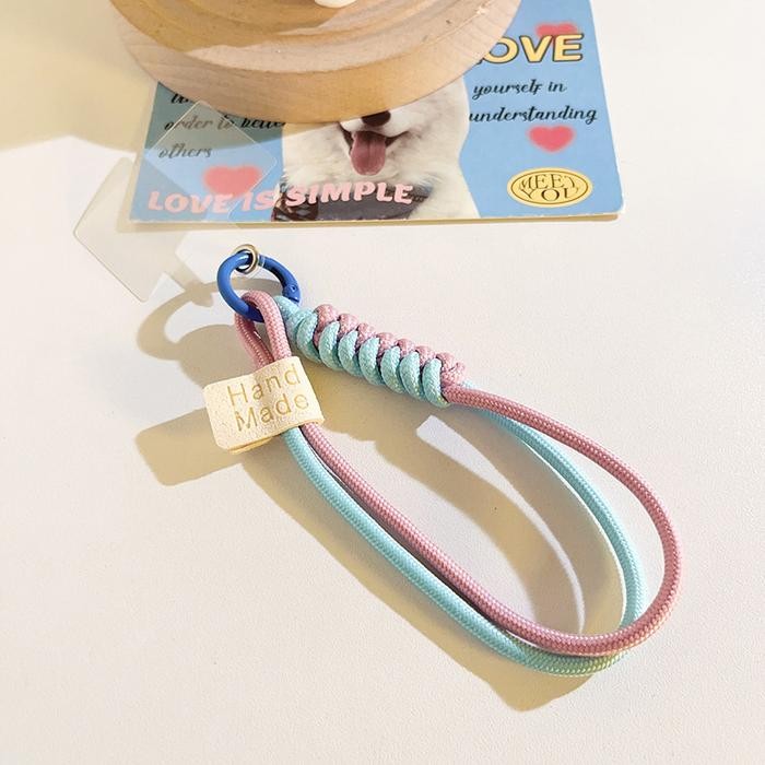 Tali HP String Gantungan Tali Pergelangan Tangan Dikepang Rantai Ponsel Antihilang Casing HP Warna