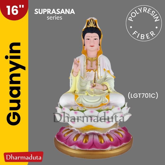 ```````] Guan Yin 16in Fiber Kwan Im-Patung Rupang Buddha Avalokitesvara