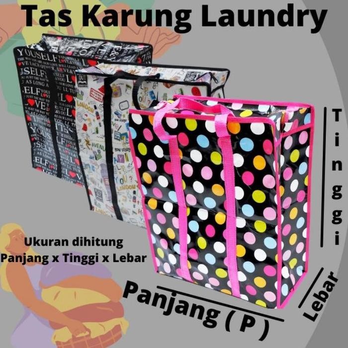 Tas Laundry Karung Belanja Jumbo Serbaguna - Kantong Tas Laundry Tali